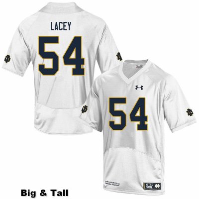 Notre Dame Fighting Irish Men's Jacob Lacey #54 White Under Armour Authentic Stitched Big & Tall College NCAA Football Jersey CSI5599RQ